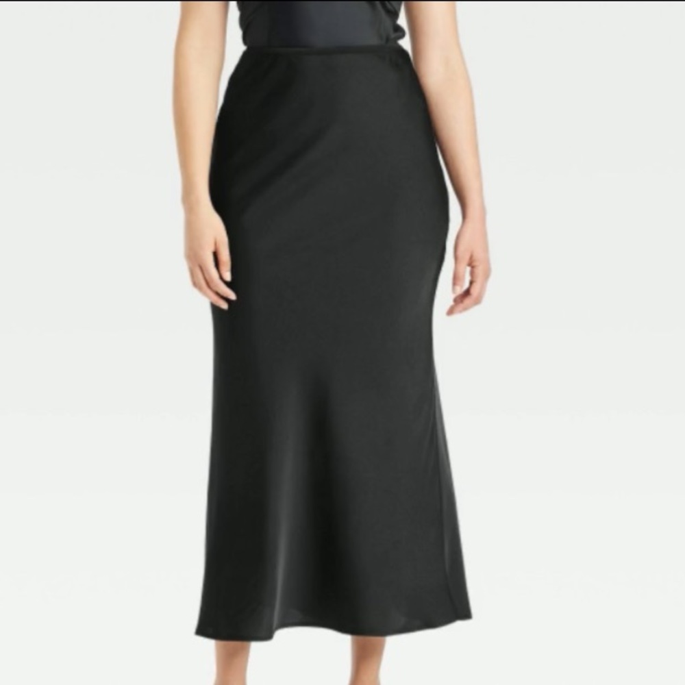 A New Day Black Maxi Slip Skirt for Work